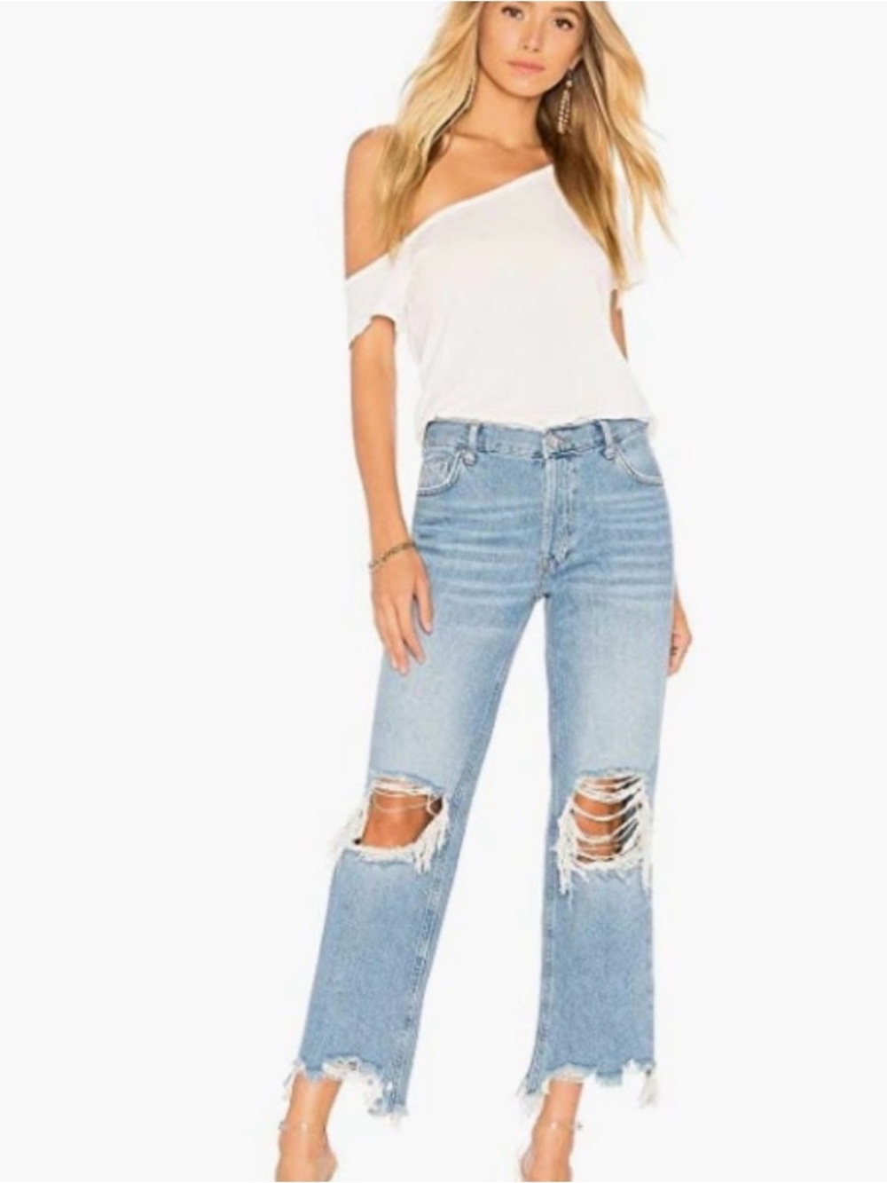 We The Free Maggie Straight Jean Light Stone
Free People Sz 26 Distressed